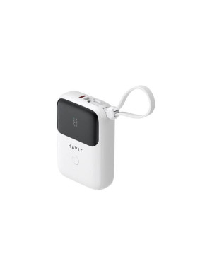 PowerBank HAVIT PB5215-WH, 10000 mAh, 20 W, 2x USB-C, 1x Lightning, White