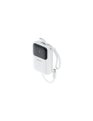 PowerBank HAVIT PB5215-WH, 10000 mAh, 20 W, 2x USB-C, 1x Lightning, White