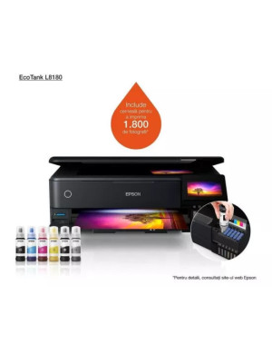 Multifunctional InkJet color EPSON EcoTank L8180 C11CJ21402, A3+, Wi-Fi, LAN și Duplex automat, Negru