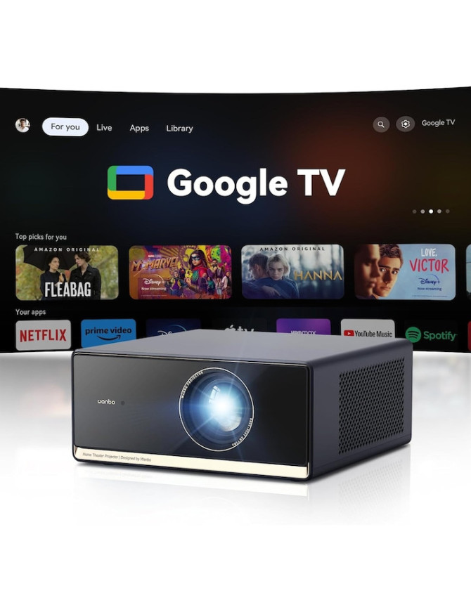 Videoproiector XIAOMI Wanbo X5 Pro 2025, LCD, FullHD, Wi-Fi, Bluetooth, HDR10, Google TV, Black