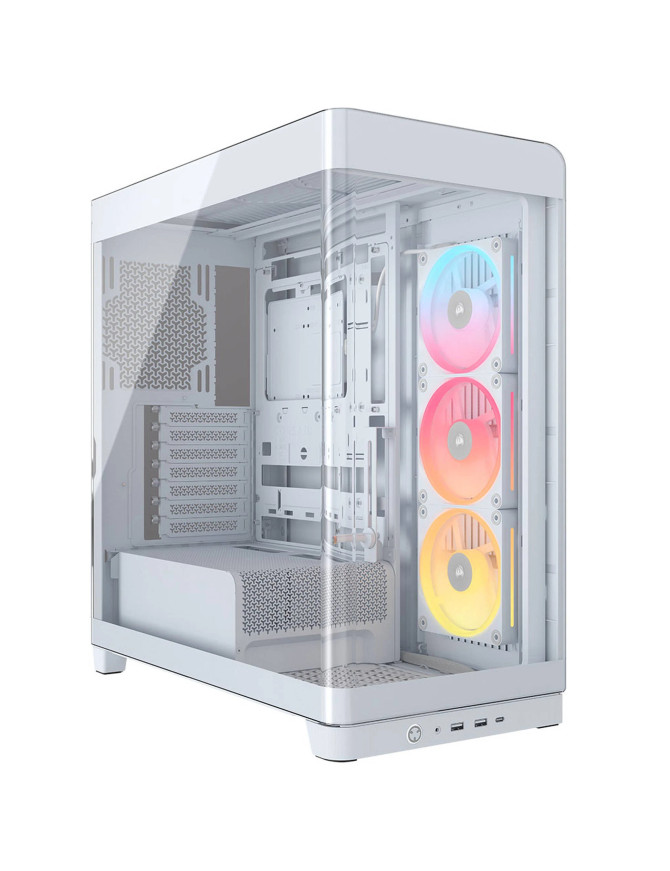 Carcasa CORSAIR 4500X RGB, Mid-Tower, E-ATX/ATX/Micro-ATX, Tempered Glass, 3x LX120 RGB Fans, White