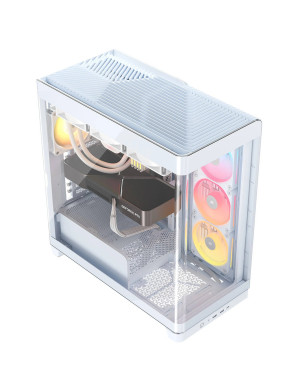 Carcasa CORSAIR 4500X RGB, Mid-Tower, E-ATX/ATX/Micro-ATX, Tempered Glass, 3x LX120 RGB Fans, White