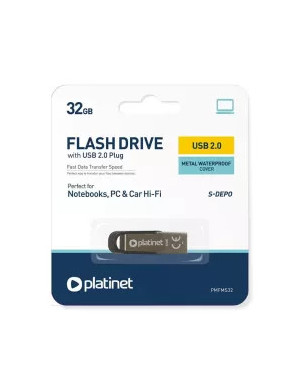 Memorie USB PLATINET S-DEPO PMFMS32 32GB USB 2.0, rezistentă la apă, carcasă metalică