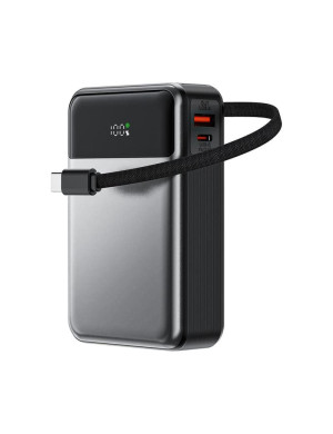 PowerBank ACEFAST M21-20000, 20000 mAh, 65 W, Display Digital, USB-C, USB, Cablu USB-C integrat, Black/Gray