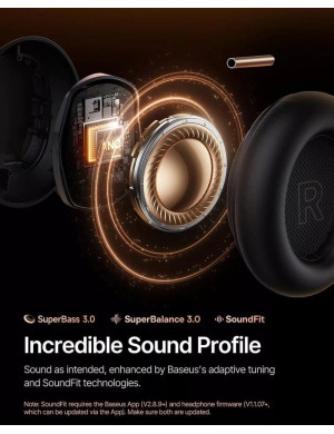 Casti wireless BASEUS Inspire XH1, Sound by Bose®, Dolby Audio, Bluetooth 6.1, Black