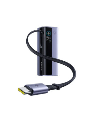 PowerBank BASEUS EnerGeek GR11, 20.000 mAh, 145W, 2x USB-C, 1x USB-A, Smart Display, Cablu retractabil, Black/Gray