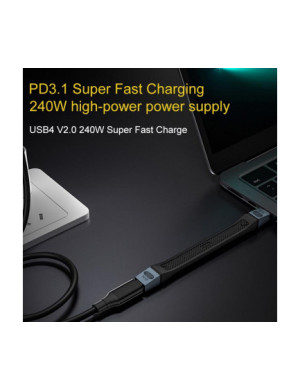Cablu de date si incarcare OEM 341534, USB-C - USB-C, 240W, 0.13m, 8K Video, Negru
