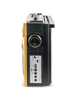 Radio casetofon, Electromures EM 1011, FM / AM / SW1 / SW2, 7 W, Bluetooth, USB, slot card microSD / TF, inregistrare, microfon,