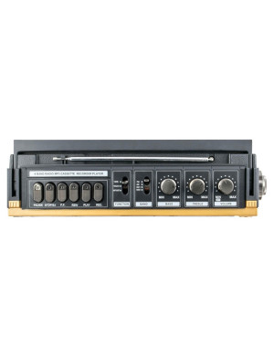 Radio casetofon, Electromures EM 1011, FM / AM / SW1 / SW2, 7 W, Bluetooth, USB, slot card microSD / TF, inregistrare, microfon,