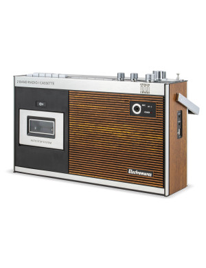 Radio casetofon Electromureș EM1014 Retro cu Bluetooth, USB și Radio FM/AM, Negru