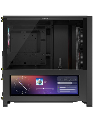 Carcasa CORSAIR 4000D RGB AIRFLOW LCD, Mid-Tower, ATX/Micro-ATX/Mini-ITX, Tempered Glass, 3x RS120 ARGB PWM Fans, Black