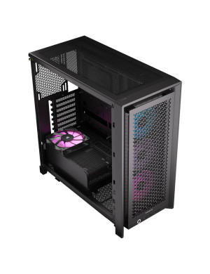 Carcasa CORSAIR 4000D RGB AIRFLOW LCD, Mid-Tower, ATX/Micro-ATX/Mini-ITX, Tempered Glass, 3x RS120 ARGB PWM Fans, Black
