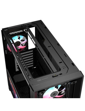 Carcasa CORSAIR 4000D RGB AIRFLOW LCD, Mid-Tower, ATX/Micro-ATX/Mini-ITX, Tempered Glass, 3x RS120 ARGB PWM Fans, Black