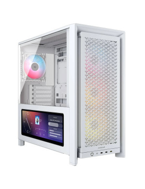 Carcasa CORSAIR 4000D RGB AIRFLOW LCD, Mid-Tower, ATX/Micro-ATX/Mini-ITX, Tempered Glass, 3x RS120 ARGB PWM Fans, White