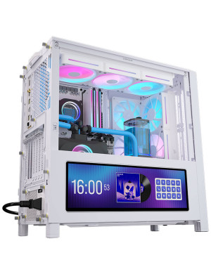 Carcasa CORSAIR 4000D RGB AIRFLOW LCD, Mid-Tower, ATX/Micro-ATX/Mini-ITX, Tempered Glass, 3x RS120 ARGB PWM Fans, White