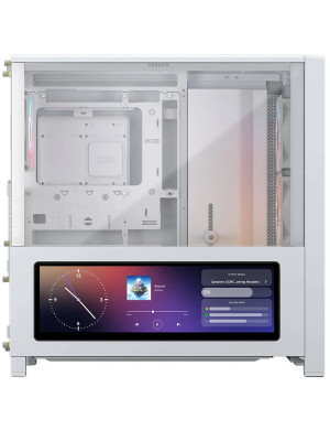 Carcasa CORSAIR 4000D RGB AIRFLOW LCD, Mid-Tower, ATX/Micro-ATX/Mini-ITX, Tempered Glass, 3x RS120 ARGB PWM Fans, White
