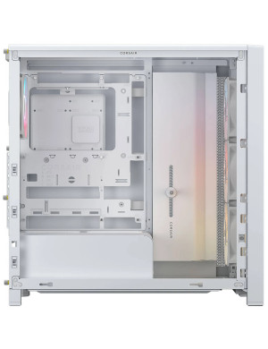 Carcasa CORSAIR 4000D RGB AIRFLOW LCD, Mid-Tower, ATX/Micro-ATX/Mini-ITX, Tempered Glass, 3x RS120 ARGB PWM Fans, White