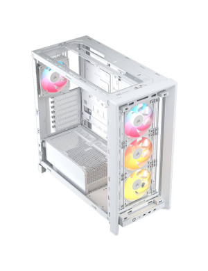Carcasa CORSAIR 4000D RGB AIRFLOW LCD, Mid-Tower, ATX/Micro-ATX/Mini-ITX, Tempered Glass, 3x RS120 ARGB PWM Fans, White