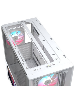 Carcasa CORSAIR 4000D RGB AIRFLOW LCD, Mid-Tower, ATX/Micro-ATX/Mini-ITX, Tempered Glass, 3x RS120 ARGB PWM Fans, White