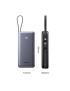 PowerBank UGREEN PB528, 20000 mAh, 30W, 1 x USB-C, 1 x USB-A, 2 x Cablu USB-C incorporabil, Gray