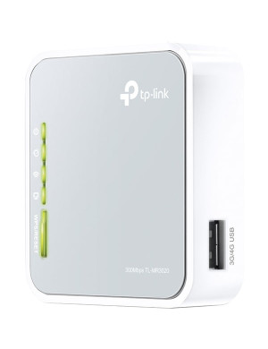 Router Wireless portabil TP-LINK TL-MR3020, 3G/4G LTE, Single-Band 300Mbps, USB 2.0, White