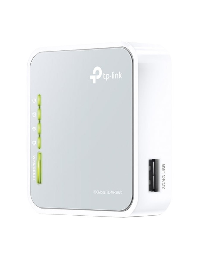 Router Wireless portabil TP-LINK TL-MR3020, 3G/4G LTE, Single-Band 300Mbps, USB 2.0, White