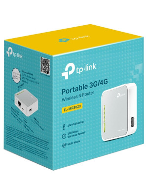 Router Wireless portabil TP-LINK TL-MR3020, 3G/4G LTE, Single-Band 300Mbps, USB 2.0, White