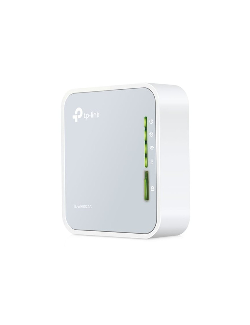 Router portabil, TP-LINK, TL-WR902AC, 2.4 GHz, 5 GHz, 802.11b/g/n/ac AC750, White