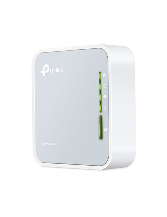 Router portabil, TP-LINK, TL-WR902AC, 2.4 GHz, 5 GHz, 802.11b/g/n/ac AC750, White