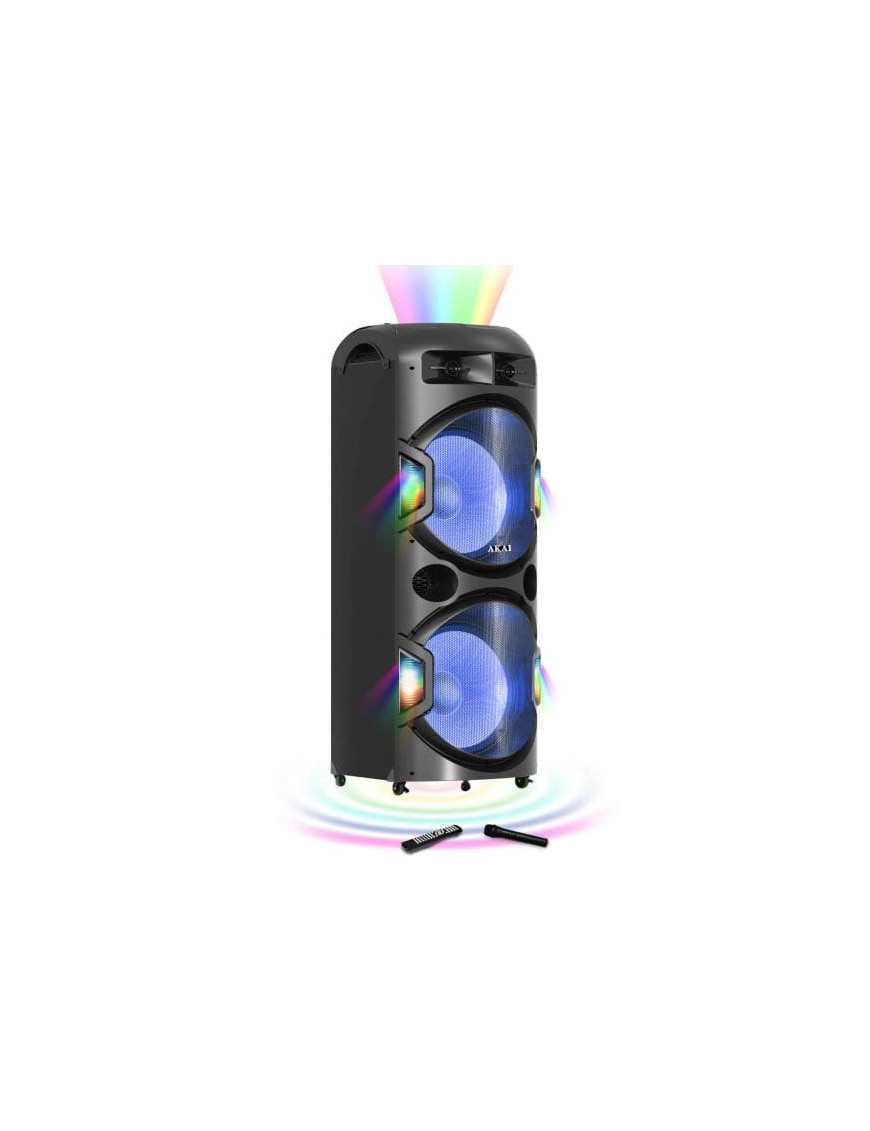 Sistem audio portabil Akai DJ-Y5L, 350W RMS, Bluetooth, Karaoke, LED