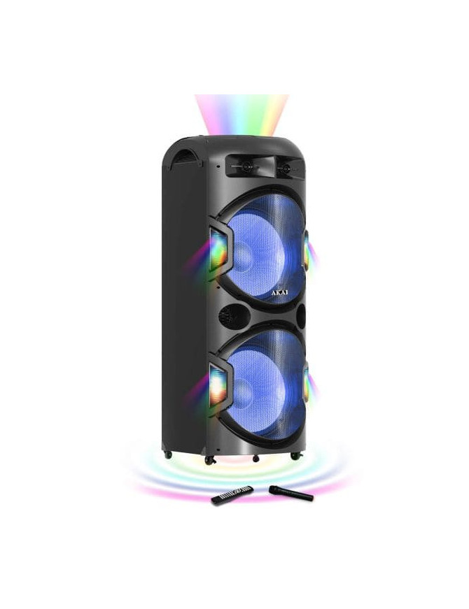 Sistem audio portabil Akai DJ-Y5L, 350W RMS, Bluetooth, Karaoke, LED