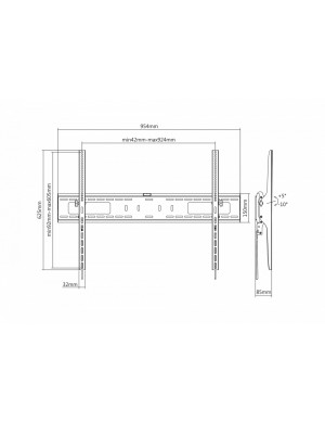 SUPORT TV PERETE KRUGER & MATZ KM1306 60"-100"