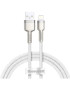 Cablu de date si incarcare BASEUS Cafule Metal CALJK-A02, USB - Lightning, 20W, 1m, Alb