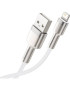 Cablu de date si incarcare BASEUS Cafule Metal CALJK-A02, USB - Lightning, 20W, 1m, Alb