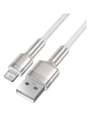 Cablu de date si incarcare BASEUS Cafule Metal CALJK-A02, USB - Lightning, 20W, 1m, Alb