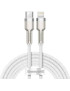Cablu de date si incarcare BASEUS Cafule Metal CATLJK-A02, USB-C - Lightning, 20W, 1m, Alb