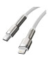 Cablu de date si incarcare BASEUS Cafule Metal CATLJK-A02, USB-C - Lightning, 20W, 1m, Alb