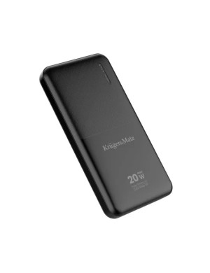 PowerBank KRUGER & MATZ KM0904, 10000 mAh, 20 W, QuickCharge, 1 x USB, 1 x USB Type-C, 1 x MicroUSB, Black