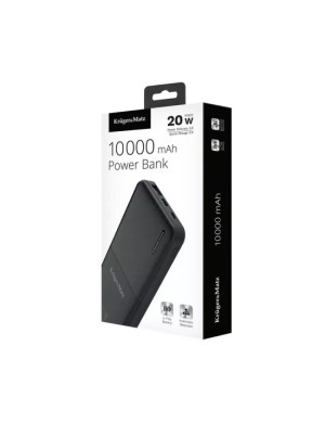 PowerBank KRUGER & MATZ KM0904, 10000 mAh, 20 W, QuickCharge, 1 x USB, 1 x USB Type-C, 1 x MicroUSB, Black