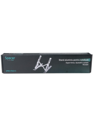 Stand laptop SPACER Fold Small SPNS-FOLD-S, 15.6", Silver