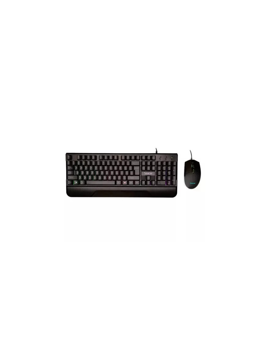 Kit Tastatură și Mouse Gaming SPACER SPGK-INVICTUS RGB USB Negru