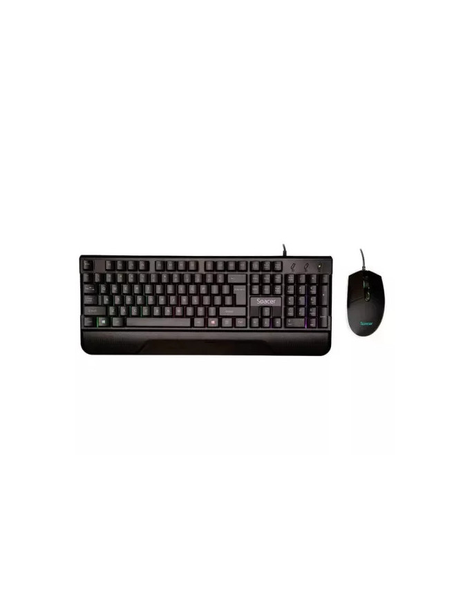 Kit Tastatură și Mouse Gaming SPACER SPGK-INVICTUS RGB USB Negru