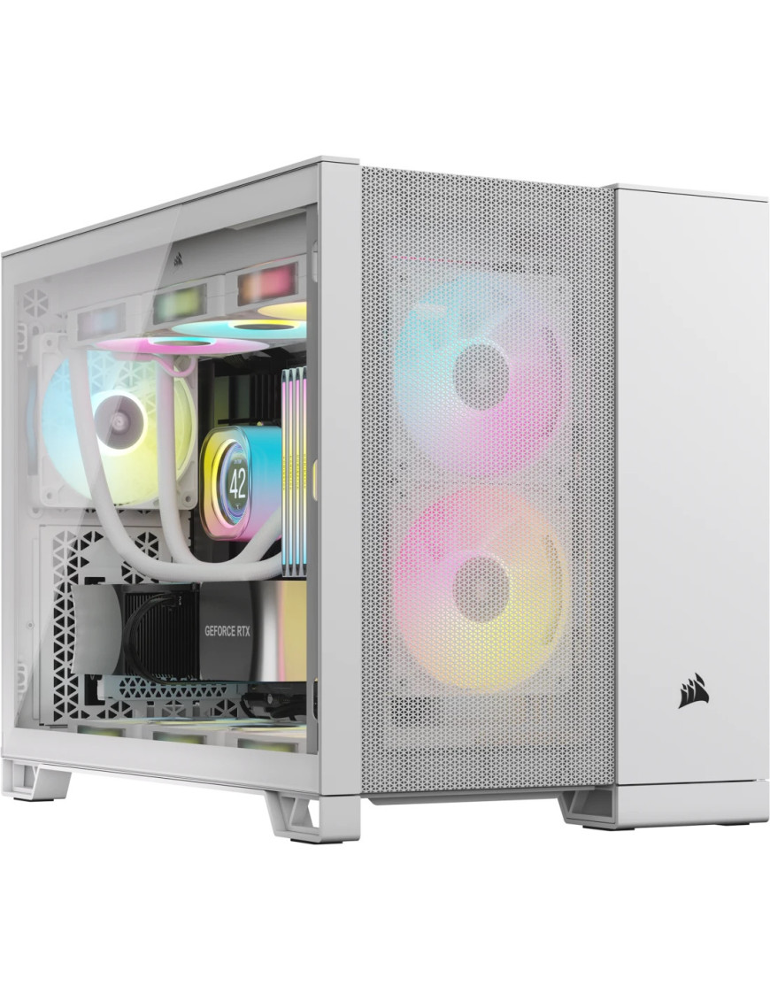 Carcasă CORSAIR 2500D Airflow, Micro-ATX, Dual Chamber, White