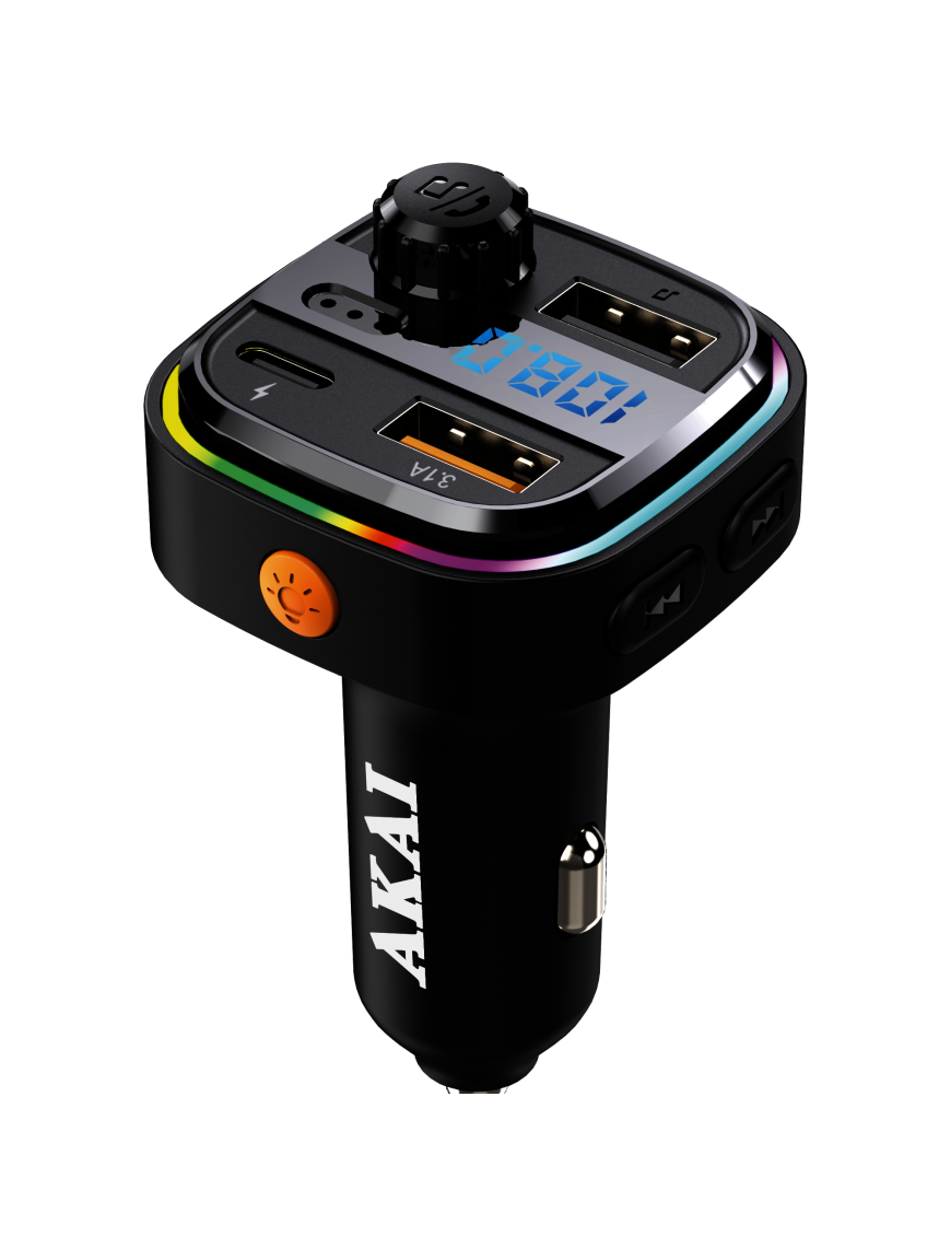 Modulator FM AKAI FMT-26BT, Bluetooth 5.3, 1 x USB-C, 2 x USB-A
