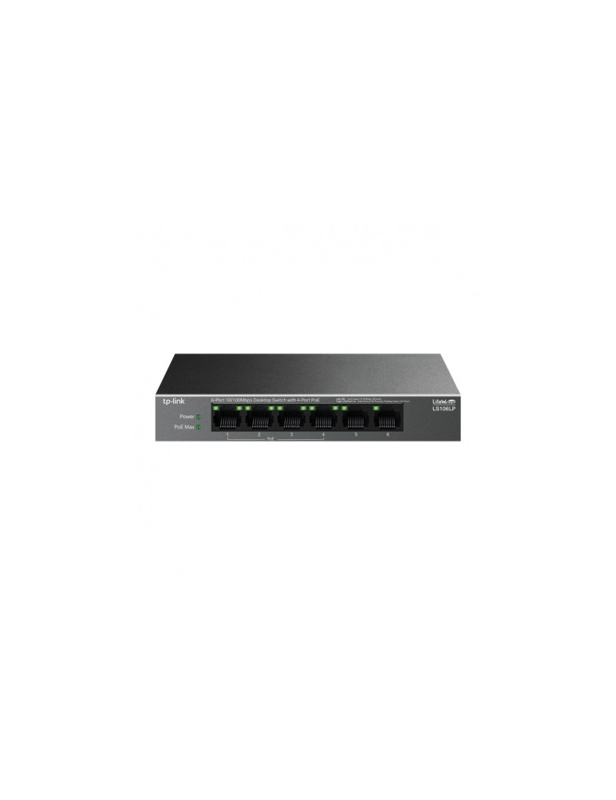Switch TP-LINK LS106LP, 6 porturi (4 PoE+), Black