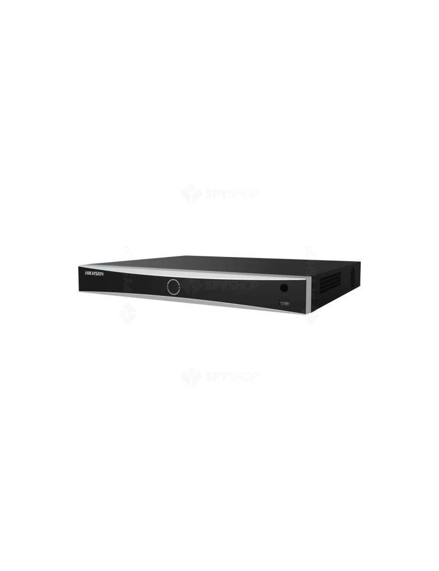 NVR HIKVISION DS-7608NXI-I2/8P/S(E), 8 canale, 8 MP, 256 Mbps, 2x SATA, ANPR, 150W, Negru
