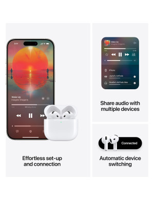 Casti wireless APPLE AirPods 4, Bluetooth, White
