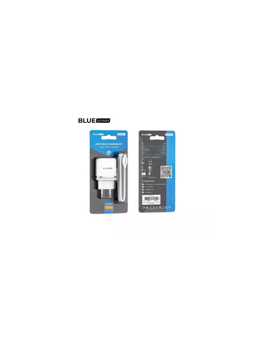 Incarcator retea BLUE POWER BLBA25A, 12W, 2.4A + cablu USB - Lightning, alb