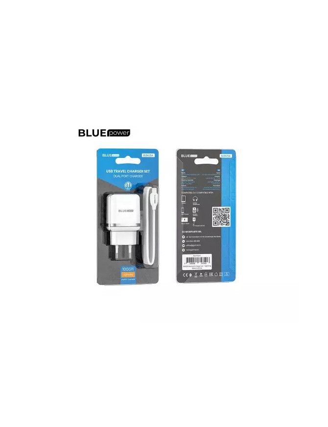 Incarcator retea BLUE POWER BLBA25A, 12W, 2.4A + cablu USB - Lightning, alb