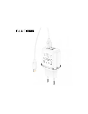 Incarcator retea BLUE POWER BLBA25A, 12W, 2.4A + cablu USB - Lightning, alb